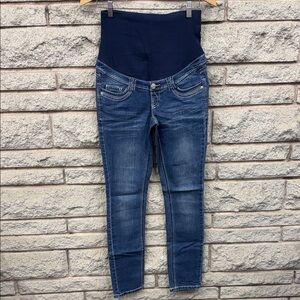 Thyme Maternity Dark Blue Overbump Skinny Jeggings
